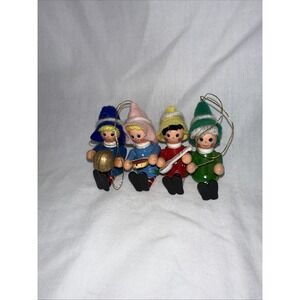Vintage Wooden Ornaments Set Of‎ 4
